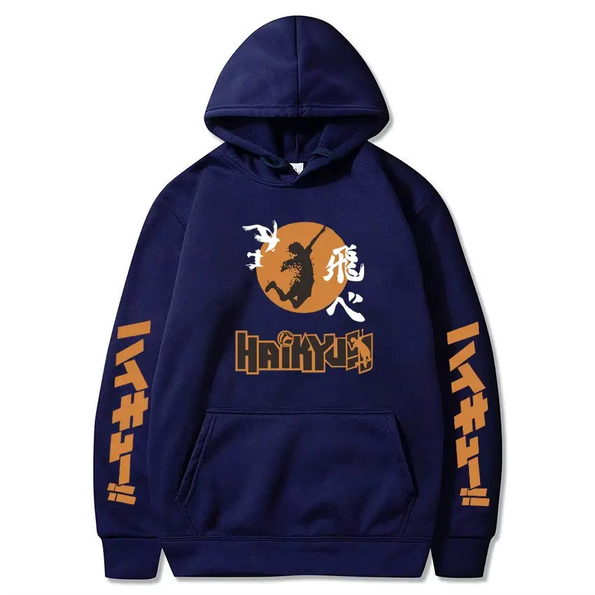 Anime Haikyuu Harajuku huppari navy blue