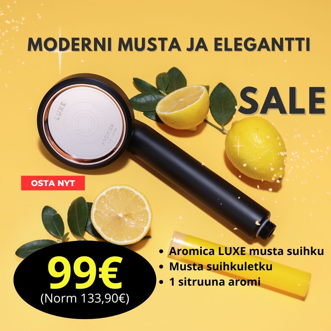 Moderni ja elegantti Aromica LUXE musta suihku